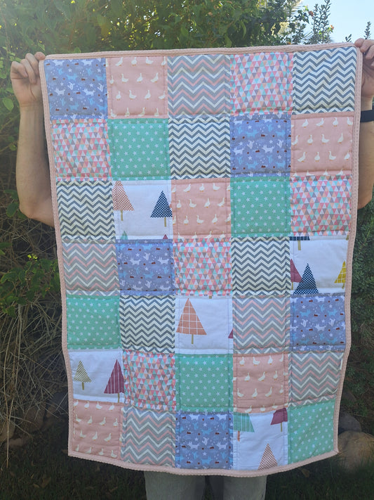 שמיכת טלאים לתינוק- ברווזים