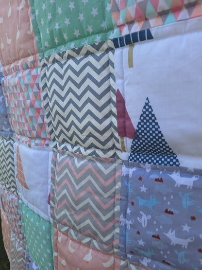 שמיכת טלאים לתינוק- ברווזים